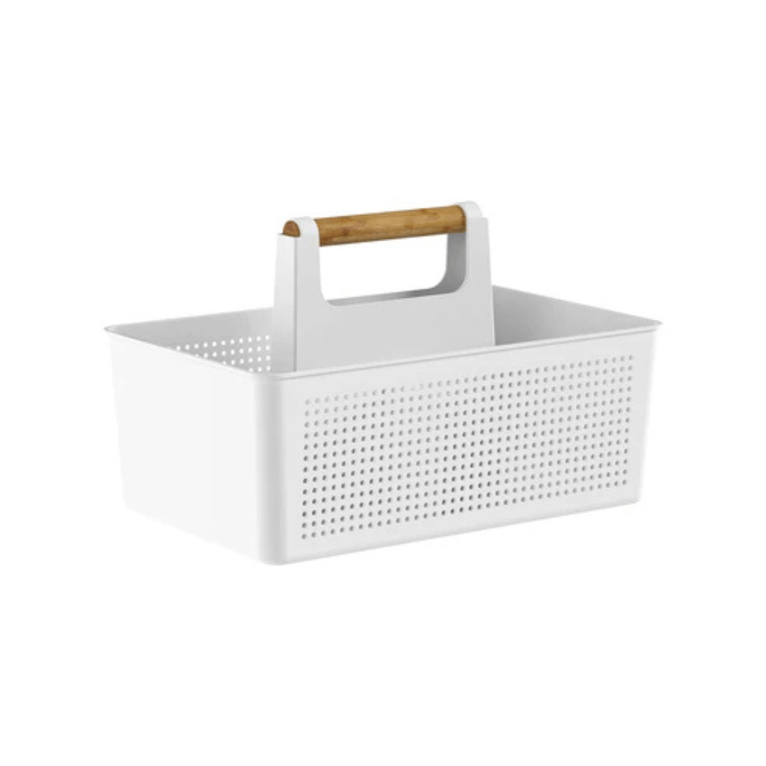 Organizador Multiuso com Alça Flow Branco 8 Litros - Ela Decora