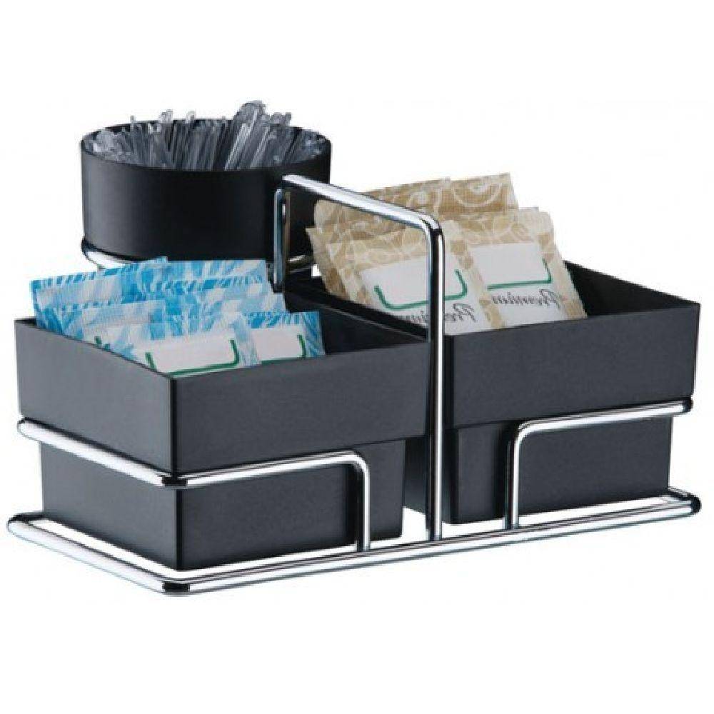 Organizador para Saches de Açúcar/Adoçante e Mexedor Preto - Ela Decora