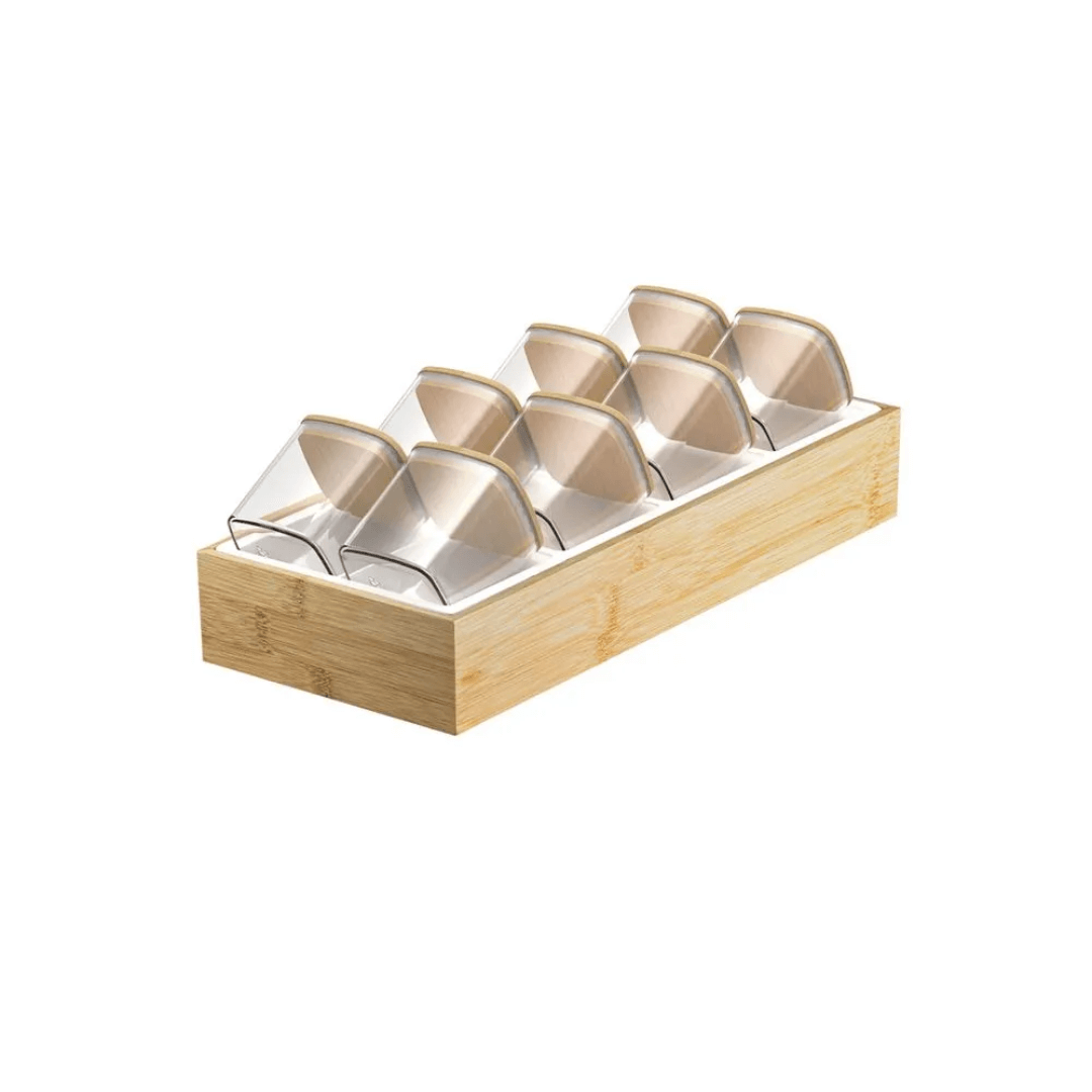 Organizador para Temperos Keep de Bambu 10 Peças - Ela Decora