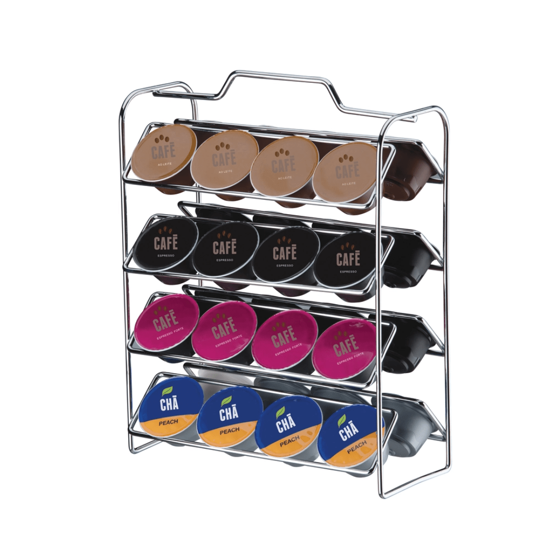 Organizador Porta Cápsulas de Café Dolce Gusto Cromado - Ela Decora