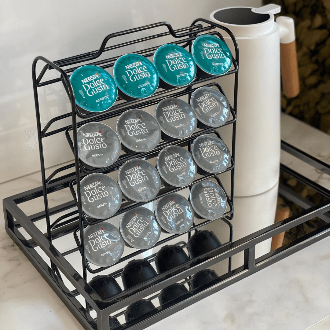Organizador Porta Cápsulas de Café Dolce Gusto Preto Fosco - Ela Decora