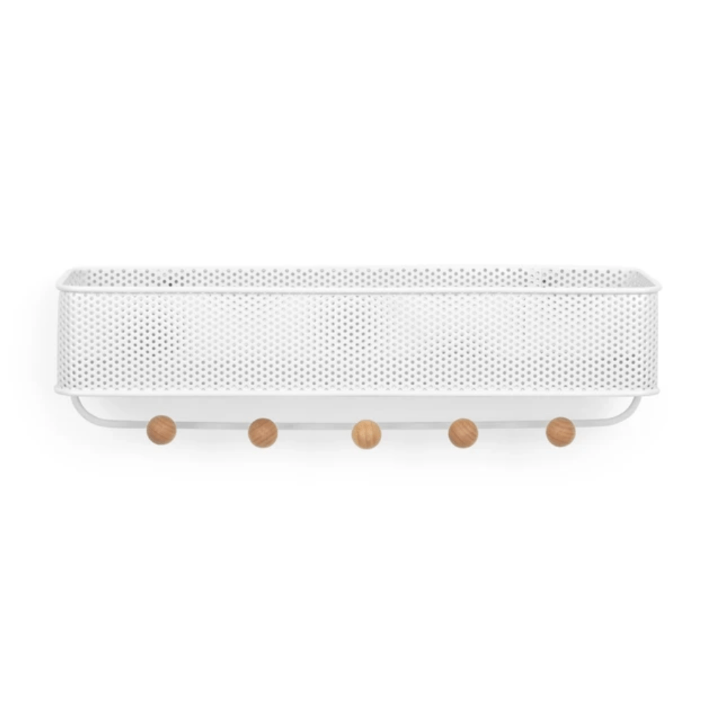 Organizador Porta Chaves e Correspondências Estique com 5 Ganchos Branco - Ela Decora