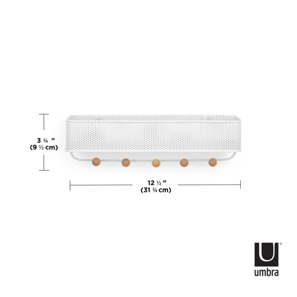 Organizador Porta Chaves e Correspondências Estique com 5 Ganchos Branco - Ela Decora