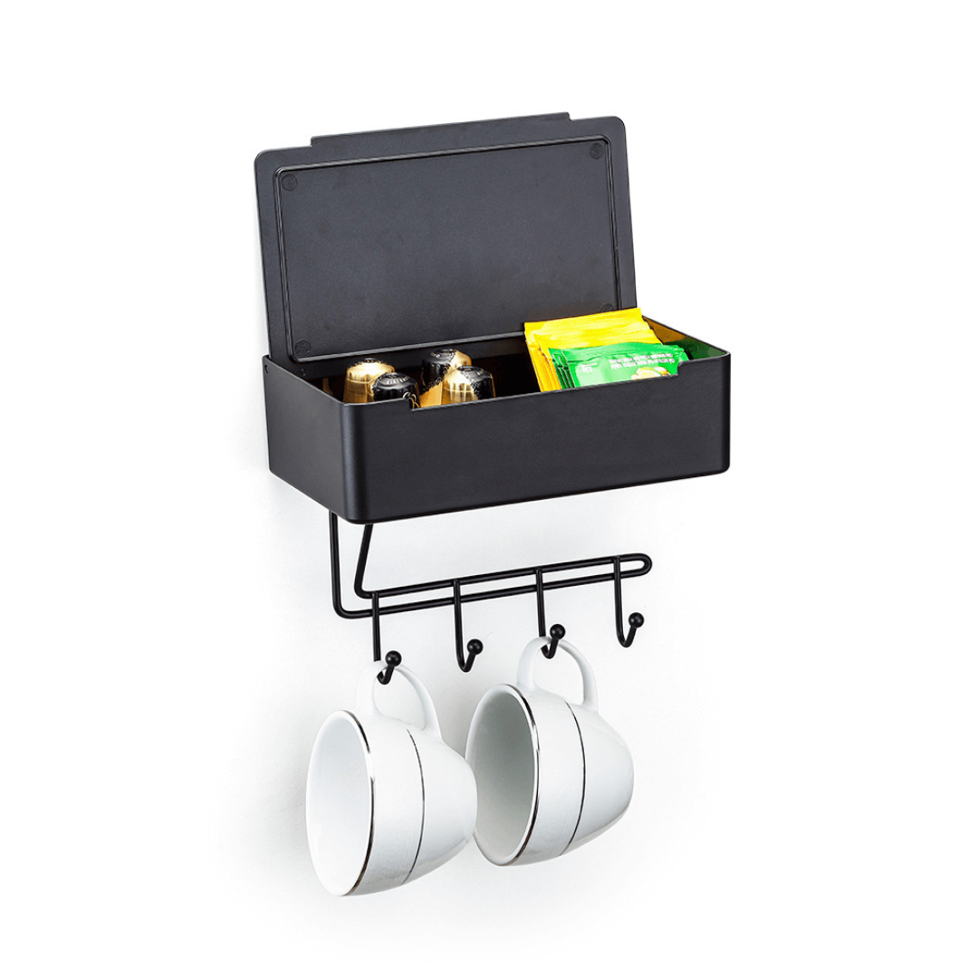 Organizador Porta Chaves Multiuso Fixação 3M Preto - Ela Decora