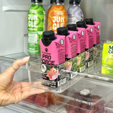 organizador clear 30cm na geladeira com iogurtes