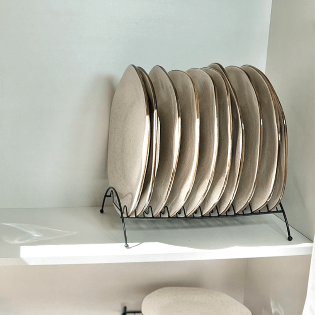 Organizador De Pratos Para Armário e Pia Preto Linha Black