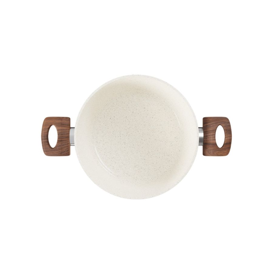 Panela Caçarola Antiaderente Aluminio Forjado Oslo Stone Branca 24cm Facil de Limpar - Ela Decora