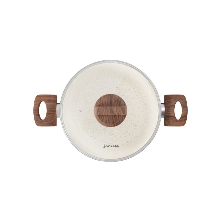 Panela Caçarola Antiaderente Aluminio Forjado Oslo Stone Branca 24cm Facil de Limpar - Ela Decora