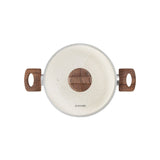 Panela Caçarola Antiaderente Aluminio Forjado Oslo Stone Branca 24cm Facil de Limpar - Ela Decora