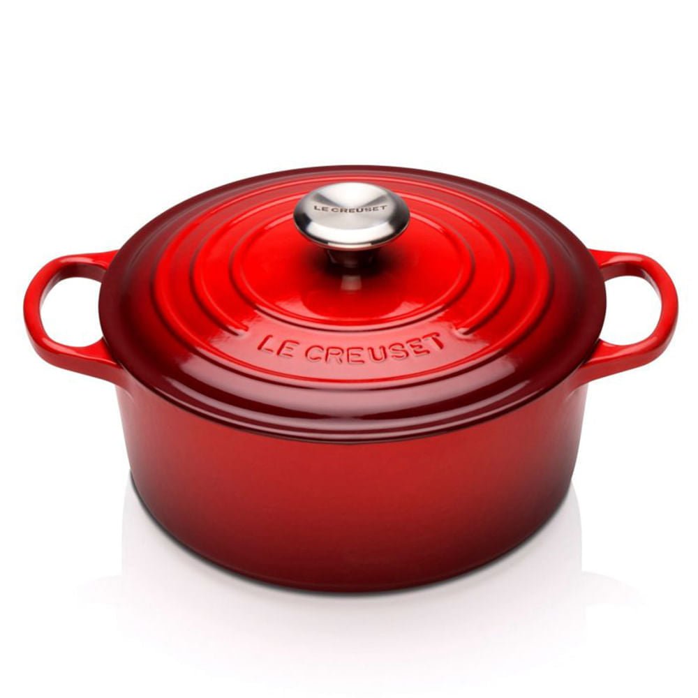 Panela Redonda Ferro Signature Vermelha Le Creuset - 22 cm - Ela Decora