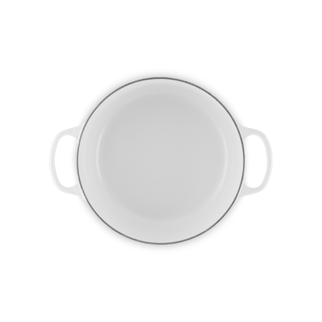 Panela Redonda Signature Branca com Pegador Dourado 26cm Le Creuset - Ela Decora