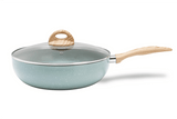 Panela Wok com Tampa Fundo de Indução Botanika Verde 3,4 Litros - Ela Decora