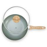 Panela Wok com Tampa Fundo de Indução Botanika Verde 3,4 Litros - Ela Decora
