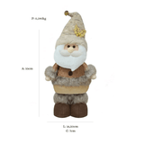 Papai Noel Decorativo Marrom e Bege 33cm - Ela Decora