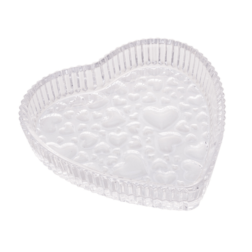 Petisqueira Coração De Cristal De Chumbo Cute Heart - 18,7 cm - Ela Decora