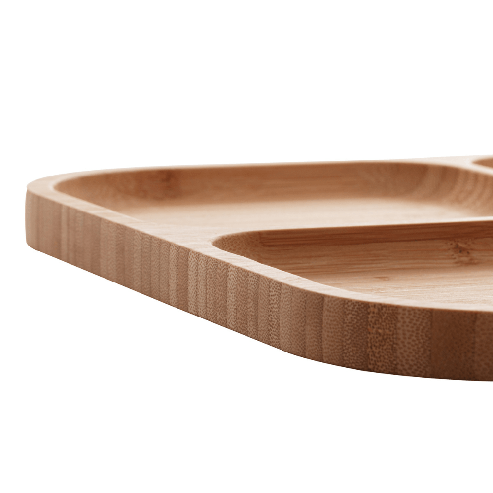 Petisqueira em Bambu Quadrada Square com 4 Divisórias 29,5cm - Ela Decora