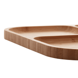 Petisqueira em Bambu Quadrada Square com 4 Divisórias 29,5cm - Ela Decora