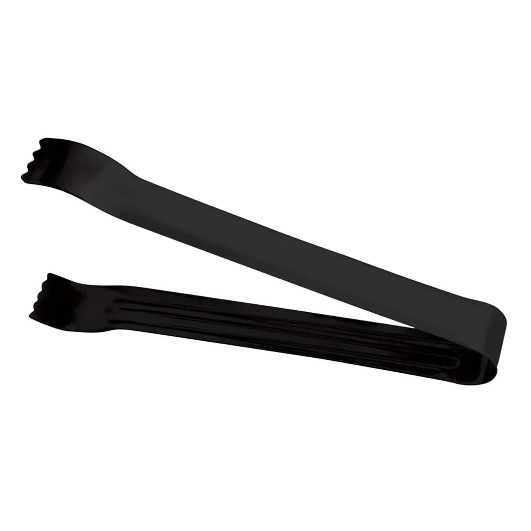 Pinça Pegador de Gelo em Aço Inox Preto 14,5cm x 2cm - Ela Decora