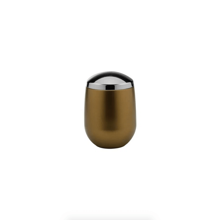Porta Algodão Belly Vintage Dourado com Cromado - Ela Decora