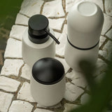 Porta Algodão e Cotonete Belly Soft Branco e Preto 12cm - Ela Decora