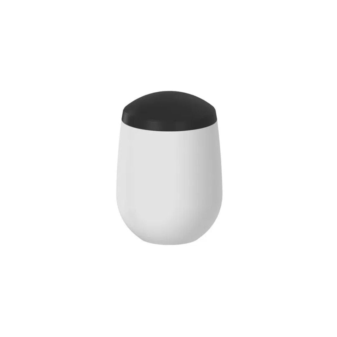 Porta Algodão e Cotonete Belly Soft Branco e Preto 12cm - Ela Decora