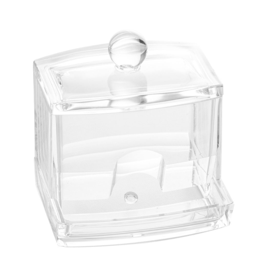 Porta Algodão e Cotonete de Acrilíco Quadrado 9,5cm - Ela Decora