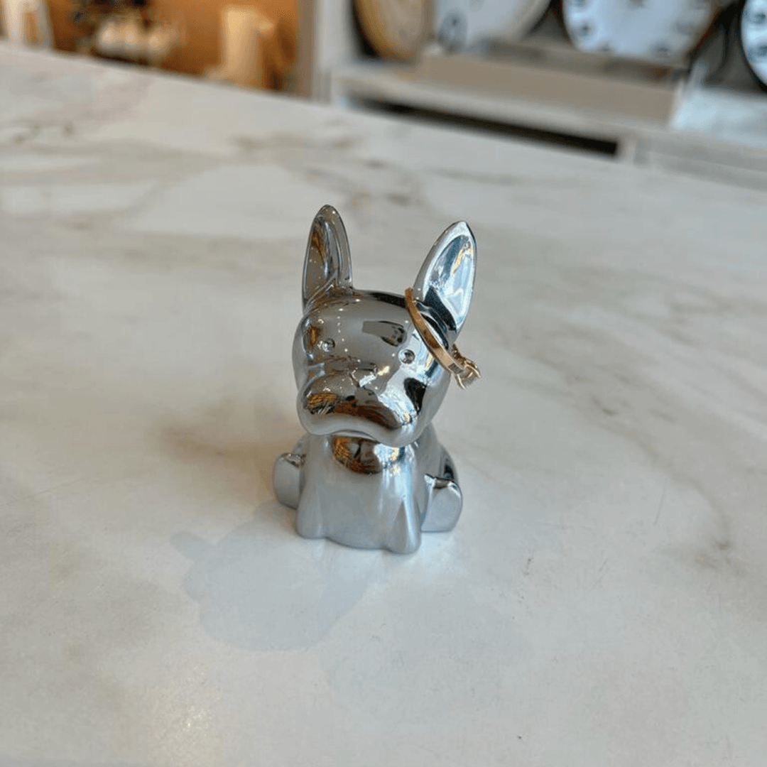 Porta Anel Zoola Cachorro Cromado - Ela Decora
