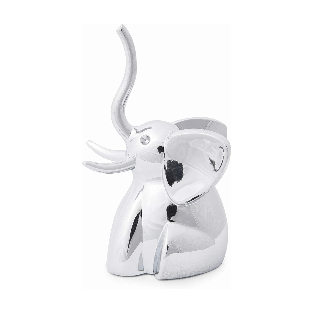 Porta Anel Zoola Elefante Cromado - Ela Decora