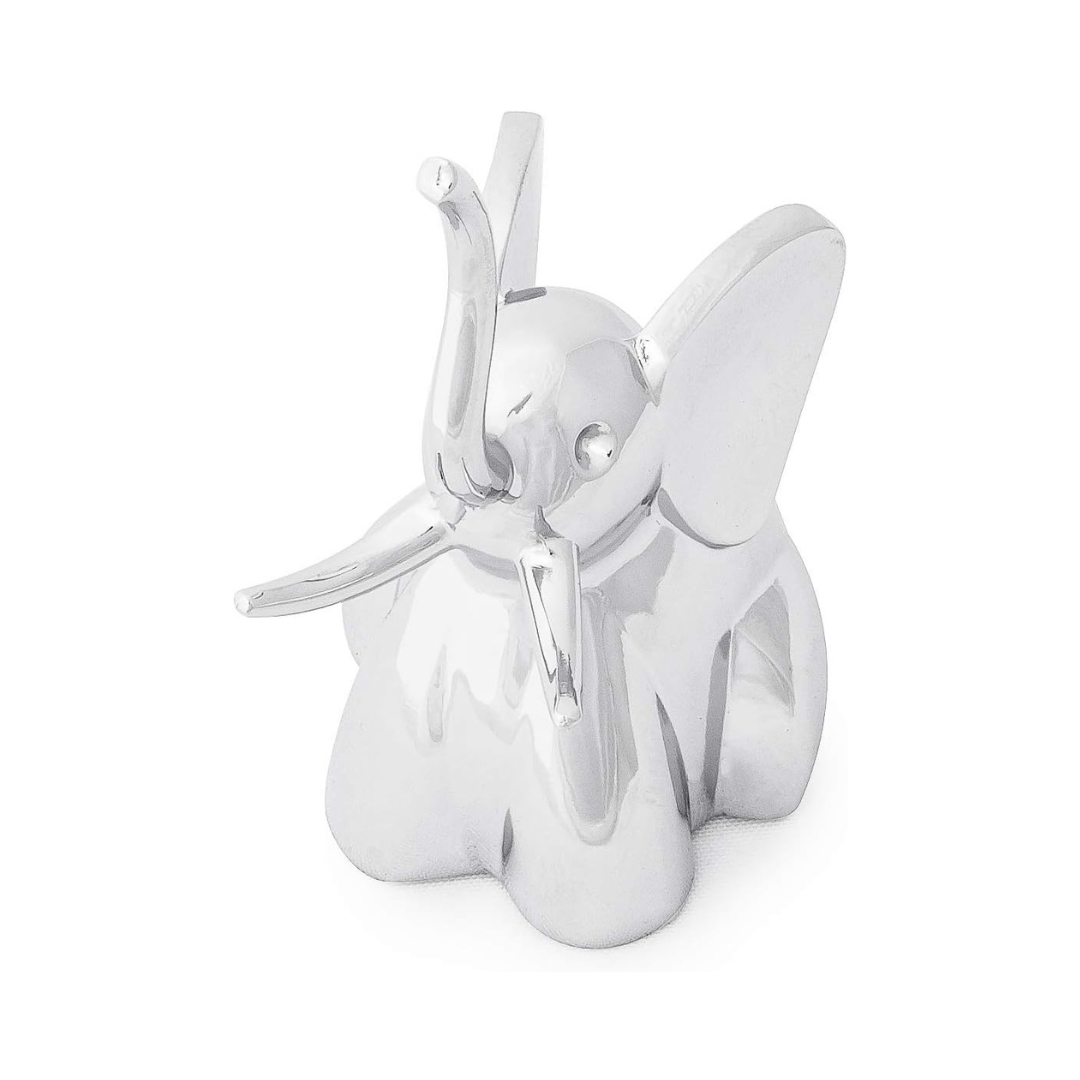 Porta Anel Zoola Elefante Cromado - Ela Decora