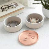 Porta Bijuterias Acessorios Triplo Concreto e Rose Gold - Ela Decora