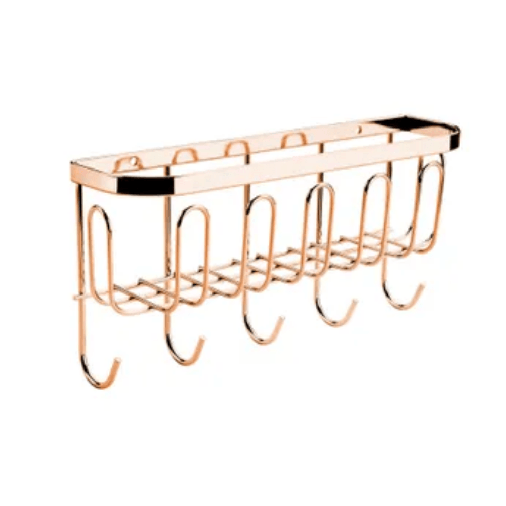 Porta Chaves Organizador para Correspondências com Ganchos Rose Gold - Ela Decora