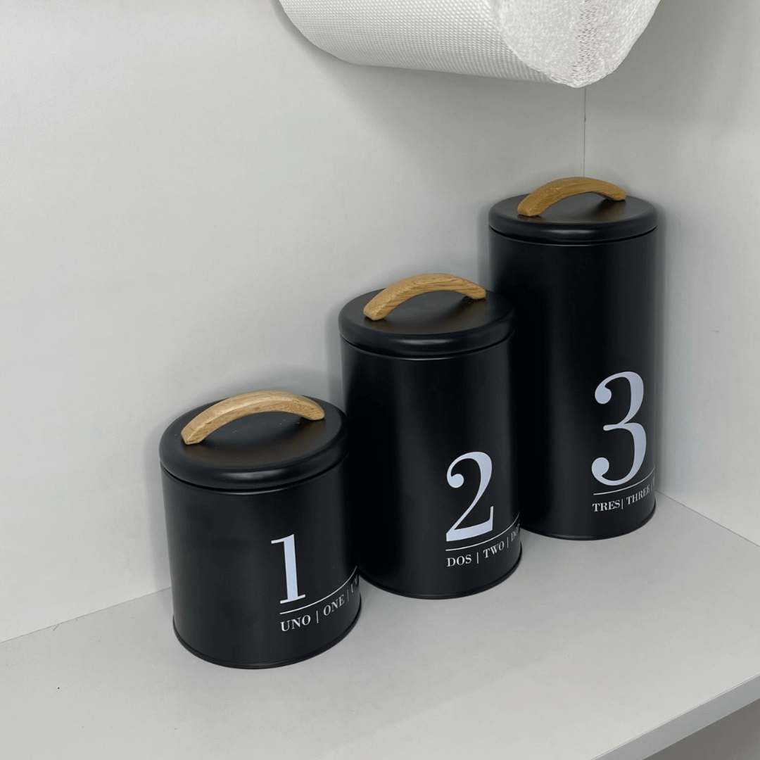 Porta Condimentos Metalla N2 Preto 1,3 Litros - Ela Decora