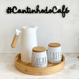 Porta Condimentos Oak Açucar Branco 850ml - Ela Decora