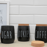 Porta Condimentos Oak Biscoitos Preto 850ml - Ela Decora