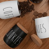 Porta Condimentos Oak Biscoitos Preto 850ml - Ela Decora