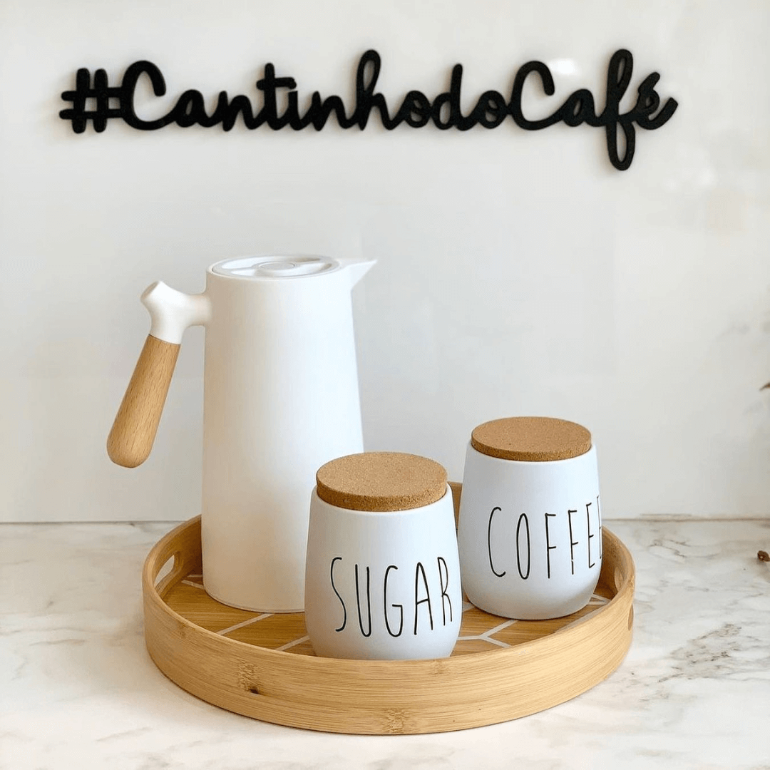 Porta Condimentos Oak Cafe Branco 850ml - Ela Decora