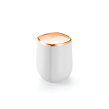 Porta Cotonete e Algodão Branco e Rose Gold Linha Conceito - Ela Decora