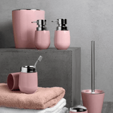 Porta Escova Cromo Belly Com Tampa Rosa Quartz - Ela Decora