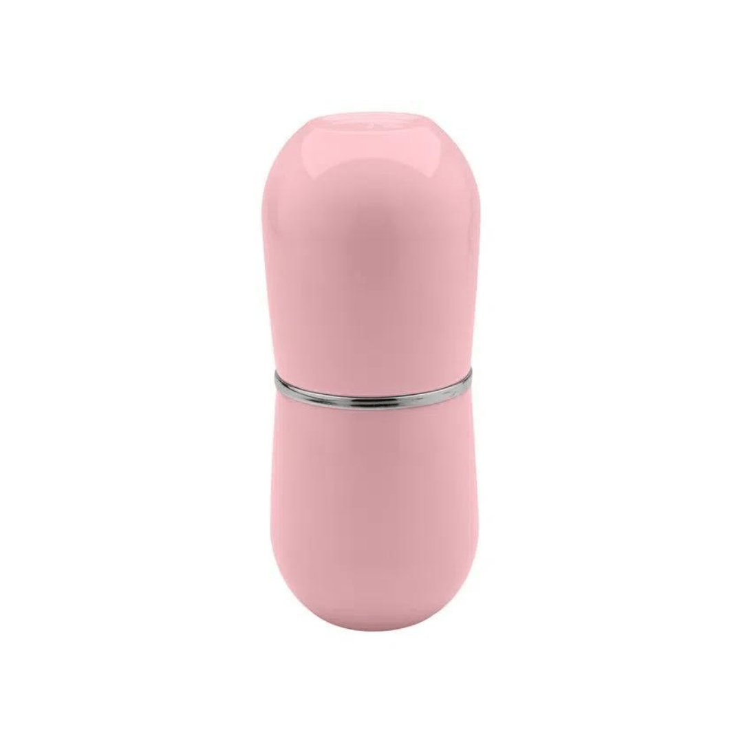 Porta Escova Cromo Belly Com Tampa Rosa Quartz - Ela Decora