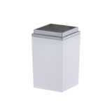Porta Escova de Dente Branco e Cromado Linha Quadratta Off White - Ela Decora