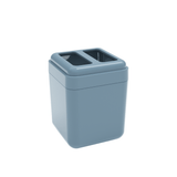 Porta Escova De Dente e Pasta Azul Fog Cube Com Tampa - 19,5 cm - Ela Decora