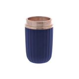 Porta Escova de Dente Linha Canelatta Azul Marinho e Rose Gold - 12,5 cm - Ela Decora
