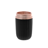 Porta Escova de Dente Redondo Linha Canelatta Preto e Rose Gold - Ela Decora