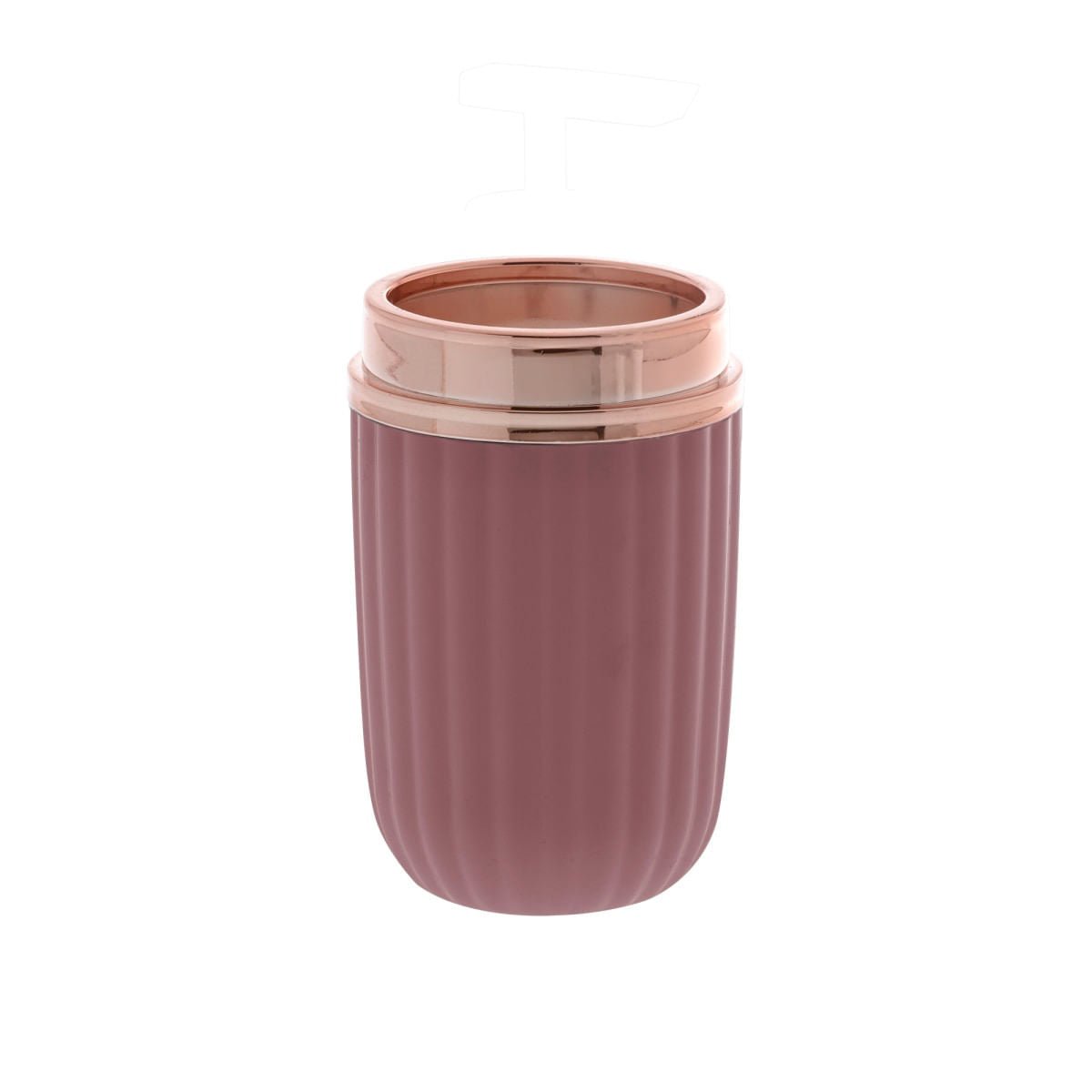 Porta Escova de Dente Redondo Linha Canelatta Rosa e Rose Gold - Ela Decora