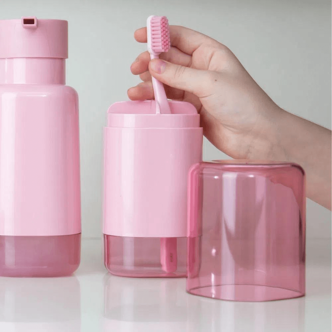 Porta Escova Dual Rosa Quartz - Ela Decora
