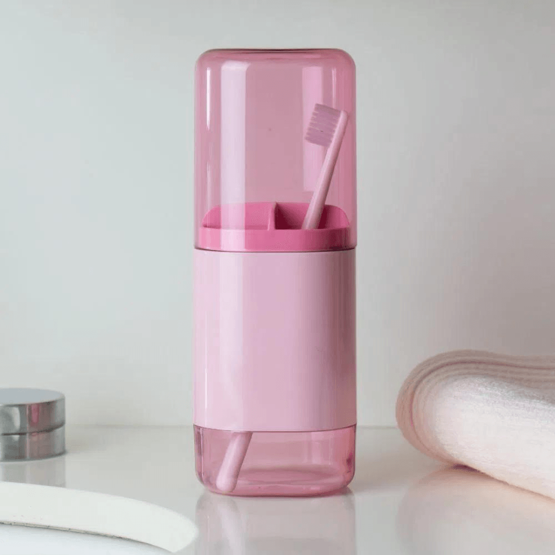 Porta Escova Dual Rosa Quartz - Ela Decora