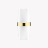 Porta Escova e Creme Dental Branco com Dourado 22cm - Ela Decora