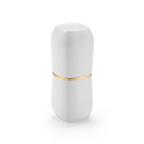 Porta Escova e Creme Dental Com Tampa Linha Conceito Branco com Dourado Fosco - Ela Decora
