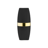 Porta Escova e Creme Dental Preto com Dourado 22cm - Ela Decora