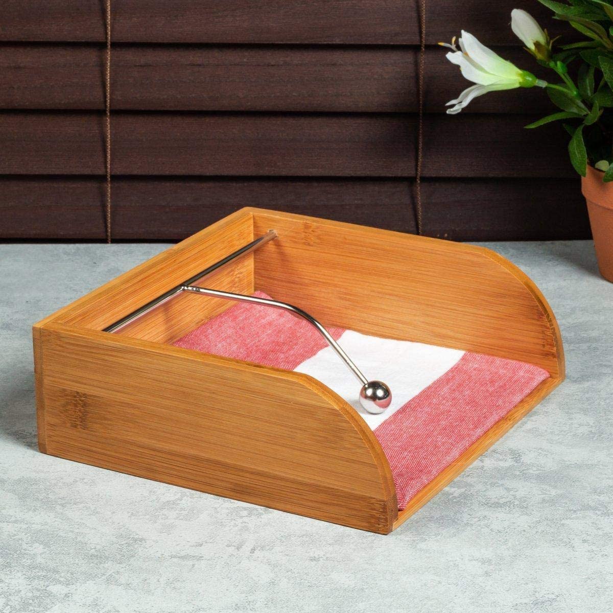 Porta Guardanapo com Peso Bambu - Ela Decora